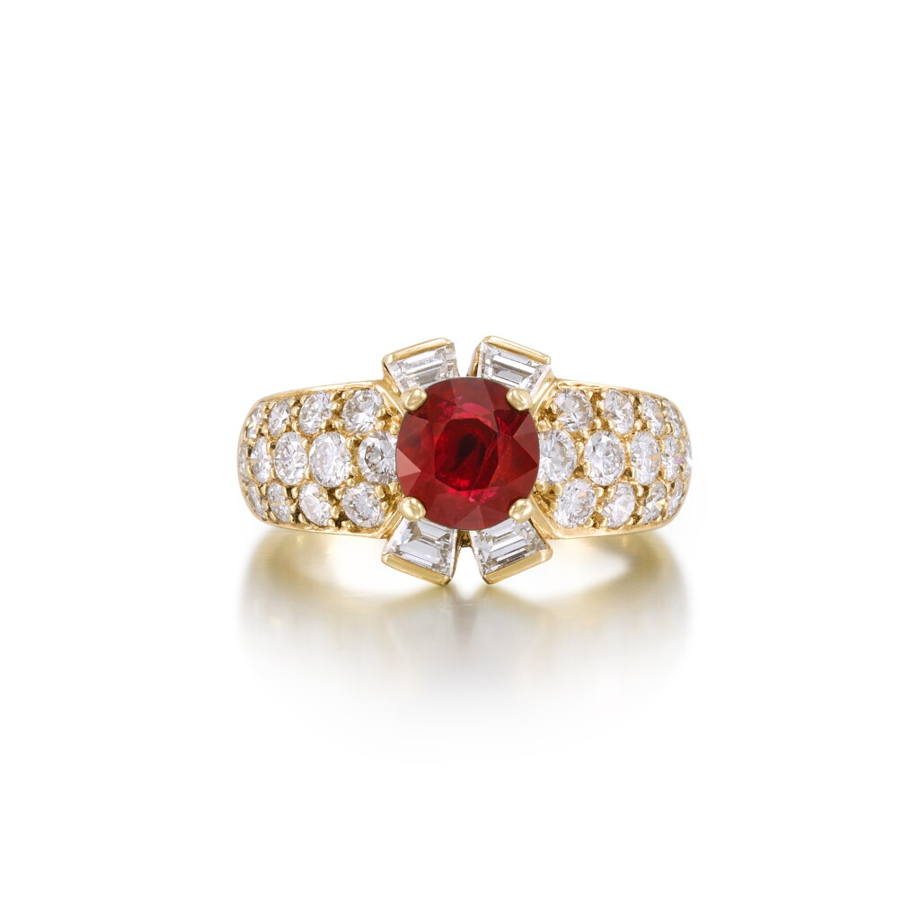View full screen - View 1 of Lot 25. Ruby and Diamond Ring .