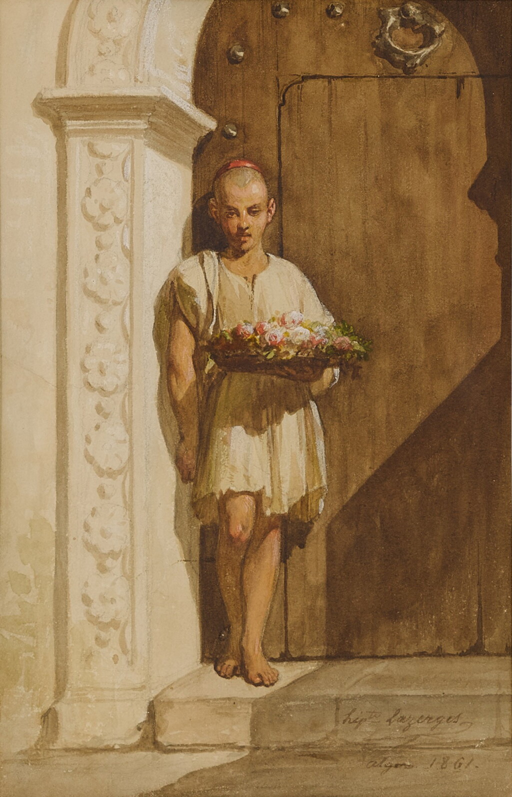 View full screen - View 1 of Lot 7. An Algerian Boy with Flowers.