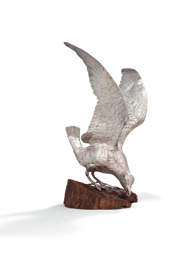 View full screen - View 1 of Lot 26. A SILVER SEAGULL, NERESHEIMER, HANAU, CIRCA 1910, IMPORT MARKS FOR BERTHOLD MULLER, LONDON, 1910 | MOUETTE EN ARGENT PAR NERESHEIMER, HANAU, VERS 1910, POINÇONS D'IMPORTATION DE BERHOLD MULLER, LONDRES, 1910.