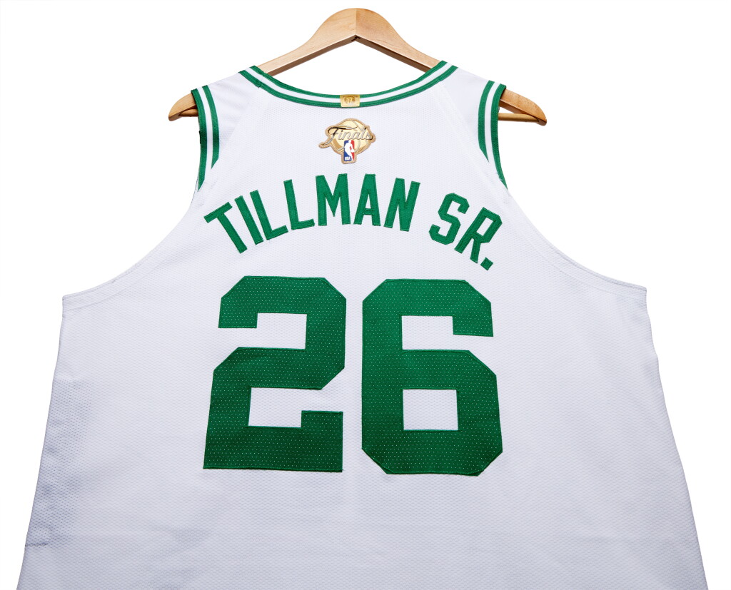 View full screen - View 1 of Lot 13. Xavier Tillman Sr. 'NBA Finals Debut' Boston Celtics 2024 NBA Finals Game Worn Association Edition Jersey | Game 3.