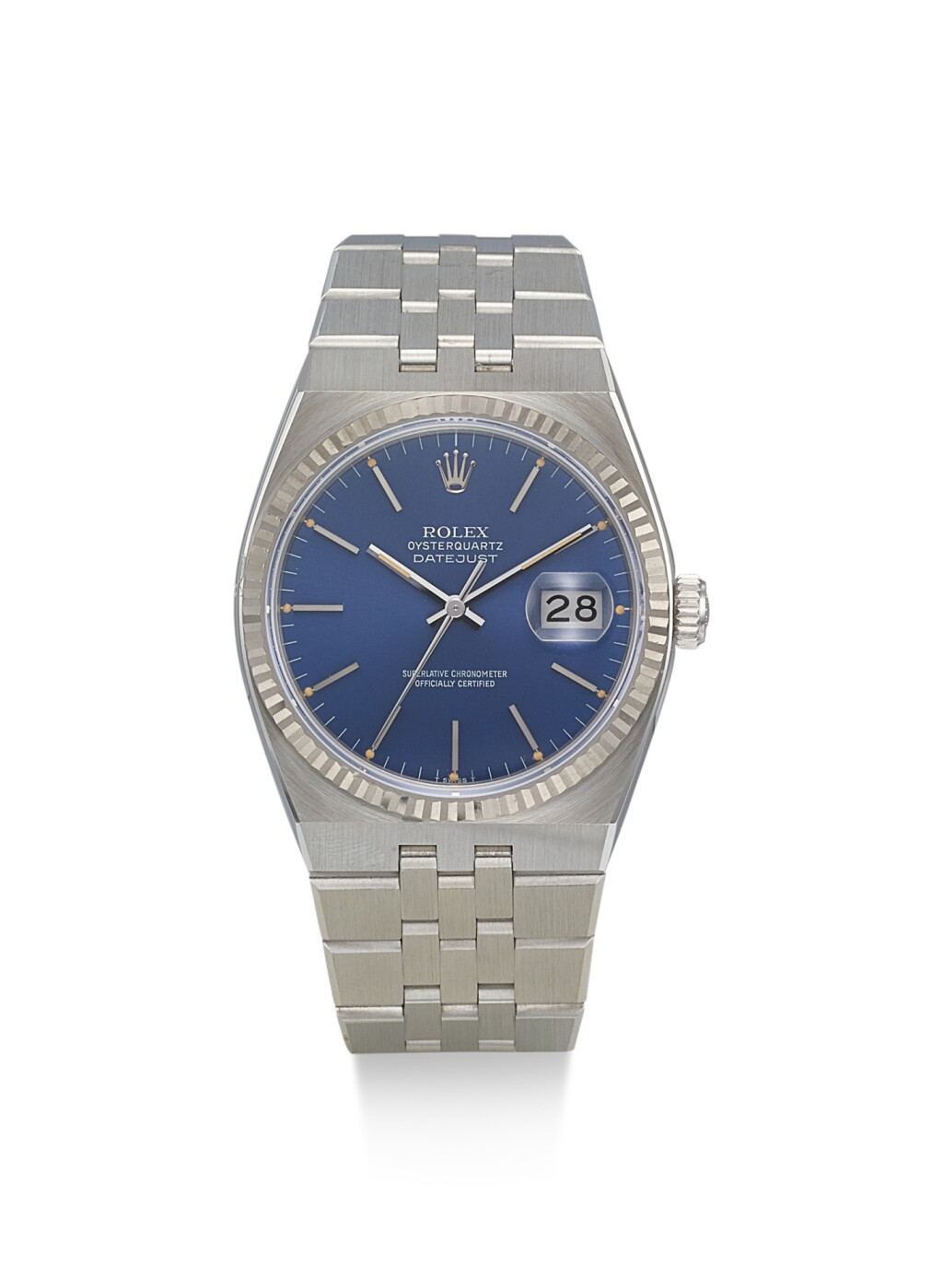 View full screen - View 1 of Lot 8065. DATE JUST OYSTER QUARTZ, REFERENCE 17014, A STAINLESS STEEL BRACELET WATCH WITH DATE, CIRCA 1986.