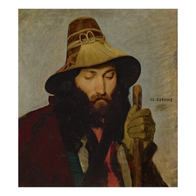 View full screen - View 1 of Lot 32. JEAN-LÉON GÉRÔME | PORTRAIT OF AN ITALIAN MAN.