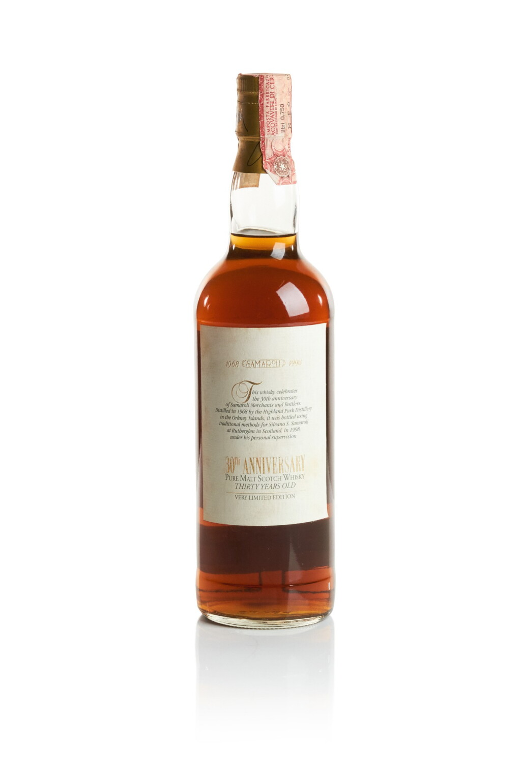 View full screen - View 1 of Lot 278. HIGHLAND PARK SAMAROLI 30TH EDITION 30 YEAR OLD 40.0 ABV 1968 .