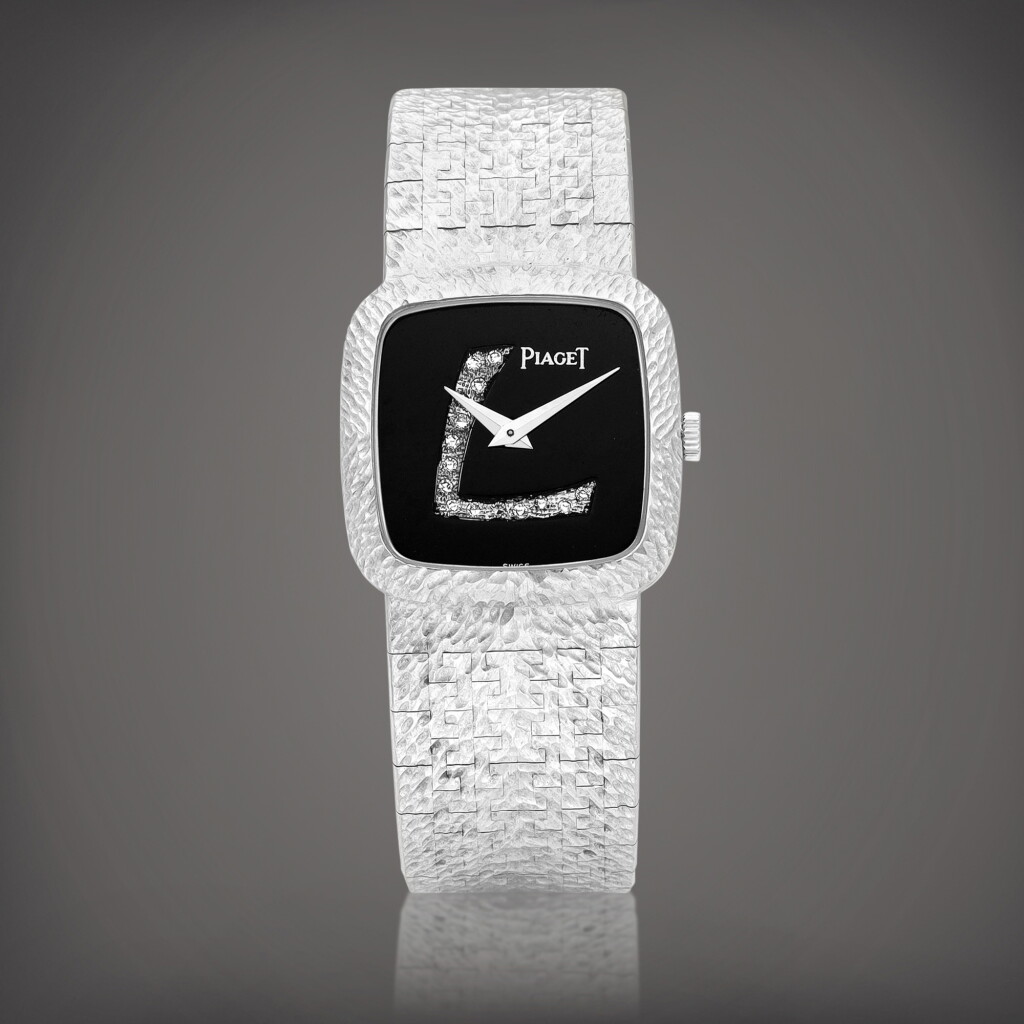 View full screen - View 1 of Lot 8890. Reference 9902 A26 | A white gold and diamond-set bracelet watch, Circa 1980 | 伯爵 | 型號9902 A26 | 白金鑲鑽石鏈帶腕錶,約1980年製.