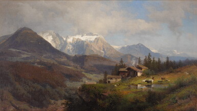View full screen - View 1 of Lot 112. HERMAN HERZOG | AN ALPINE VILLAGE.
