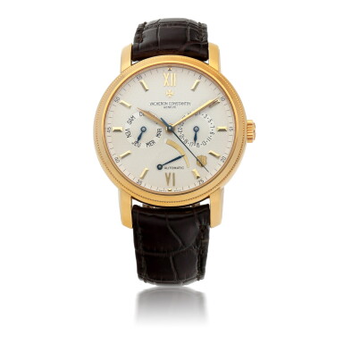 View full screen - View 1 of Lot 907. VACHERON CONSTANTIN | JUBILEE 1755, REF 85250 YELLOW GOLD WRISTWATCH WITH DAY, DATE AND POWER RESERVE INDICATION CIRCA 2005.