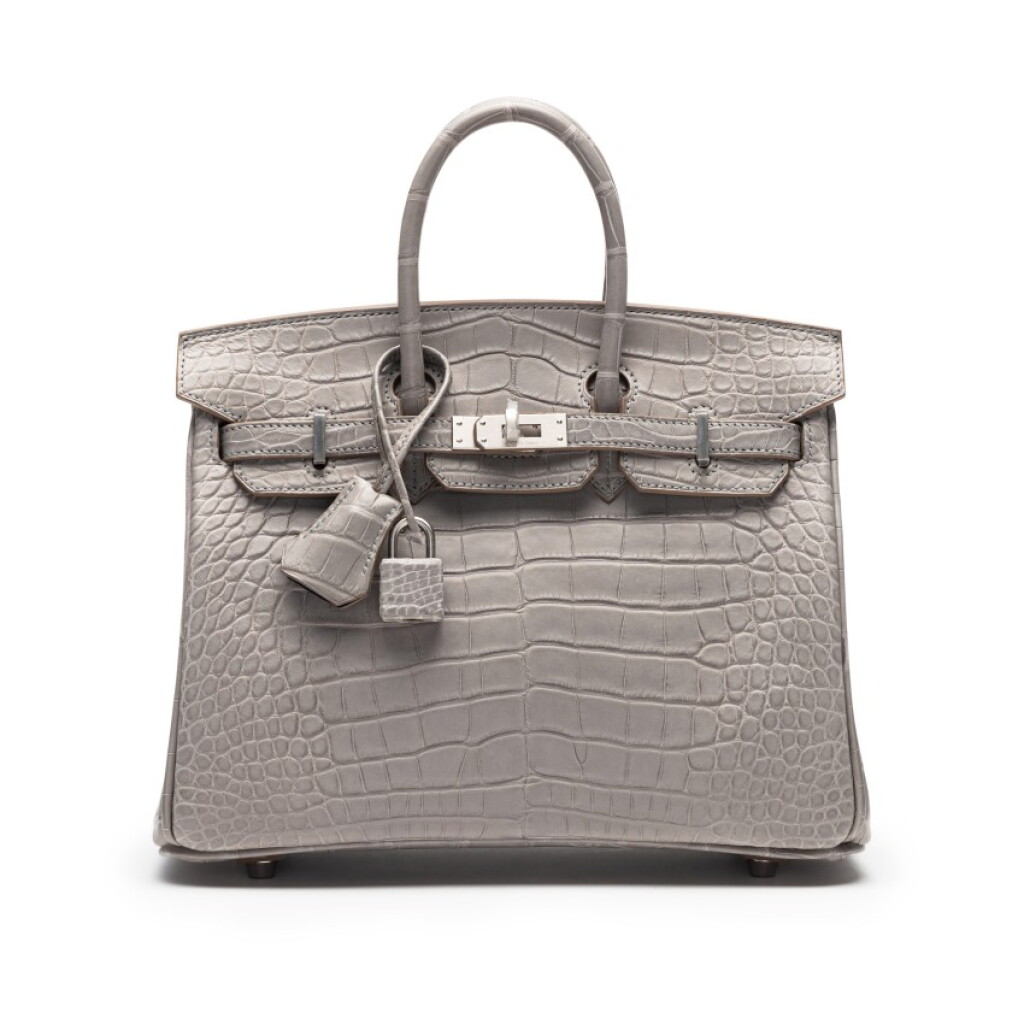 View full screen - View 1 of Lot 39. Gris Perle and Deep Bleu Matte Alligator HSS Birkin 25 Brushed Palladium Hardware, 2021.