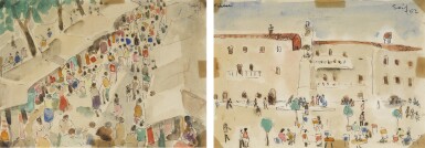 View full screen - View 1 of Lot 50. Untitled (Two Watercolours).