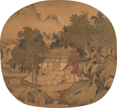 View full screen - View 1 of Lot 3037. 劉松年 田舍圖|Liu Songnian, Studio in Seclusion .