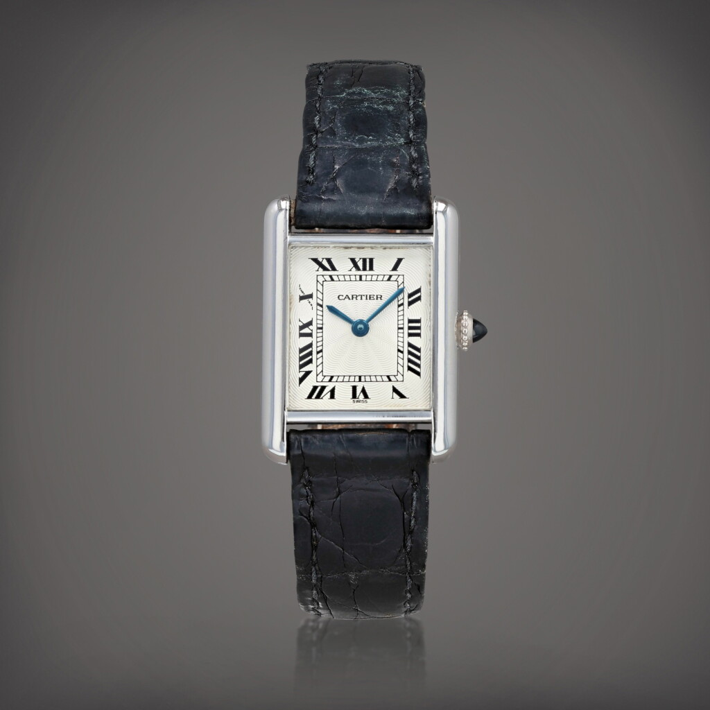 View full screen - View 1 of Lot 725. Tank, reference 166111 Montre bracelet en platine | Platinum wristwatch Vers 1994 | Circa 1994.