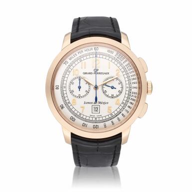 View full screen - View 1 of Lot 74. Reference 49542-1509SBK6A Miguel Hidalgo | A pink gold automatic limited edition chronograph wristwatch with date, Circa 2017.