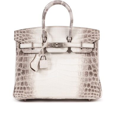 View full screen - View 1 of Lot 411. Blanc Matte Niloticus Crocodile Himalaya Birkin 25 Palladium Hardware, 2022.