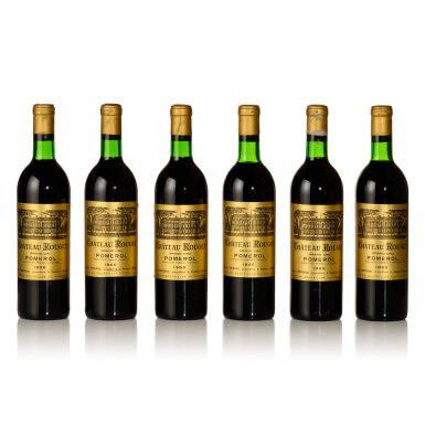 View full screen - View 1 of Lot 897. Pichon Baron 1961 and Rouget 1966 (10 BT).