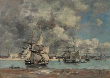 View full screen - View 1 of Lot 154. Camaret. Voiliers à l'ancre.