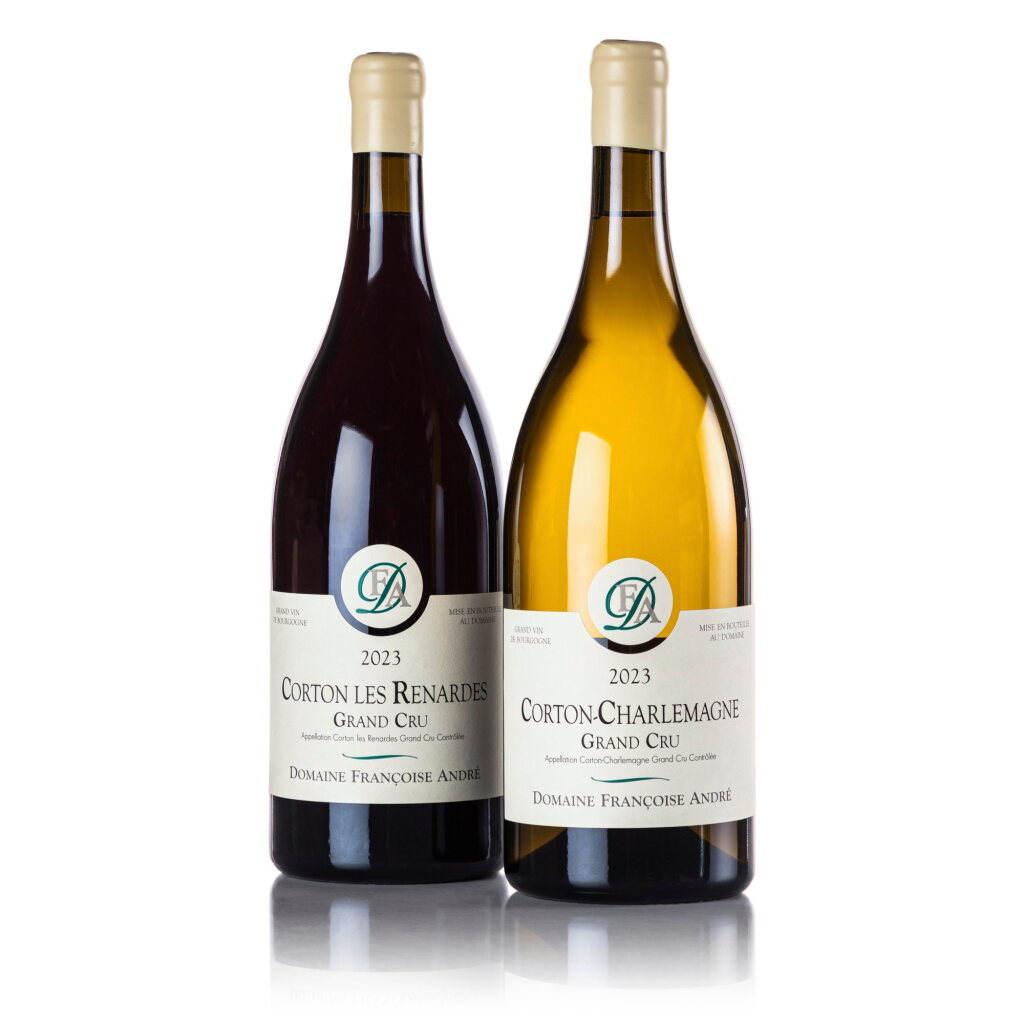 View full screen - View 1 of Lot 6. Wine & Experience | Domaine Françoise André, Corton Les Renardes & Corton-Charlemagne 2023 (2 MAG).