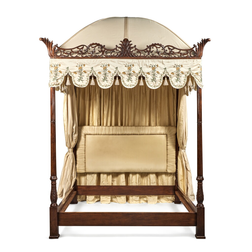 View full screen - View 1 of Lot 212. A George III Style Mahogany Four-Poster Canopy Bed.