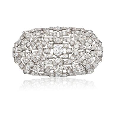 View full screen - View 1 of Lot 1907. Art Deco Diamond Brooch | 裝飾藝術風格 鑽石 胸針.
