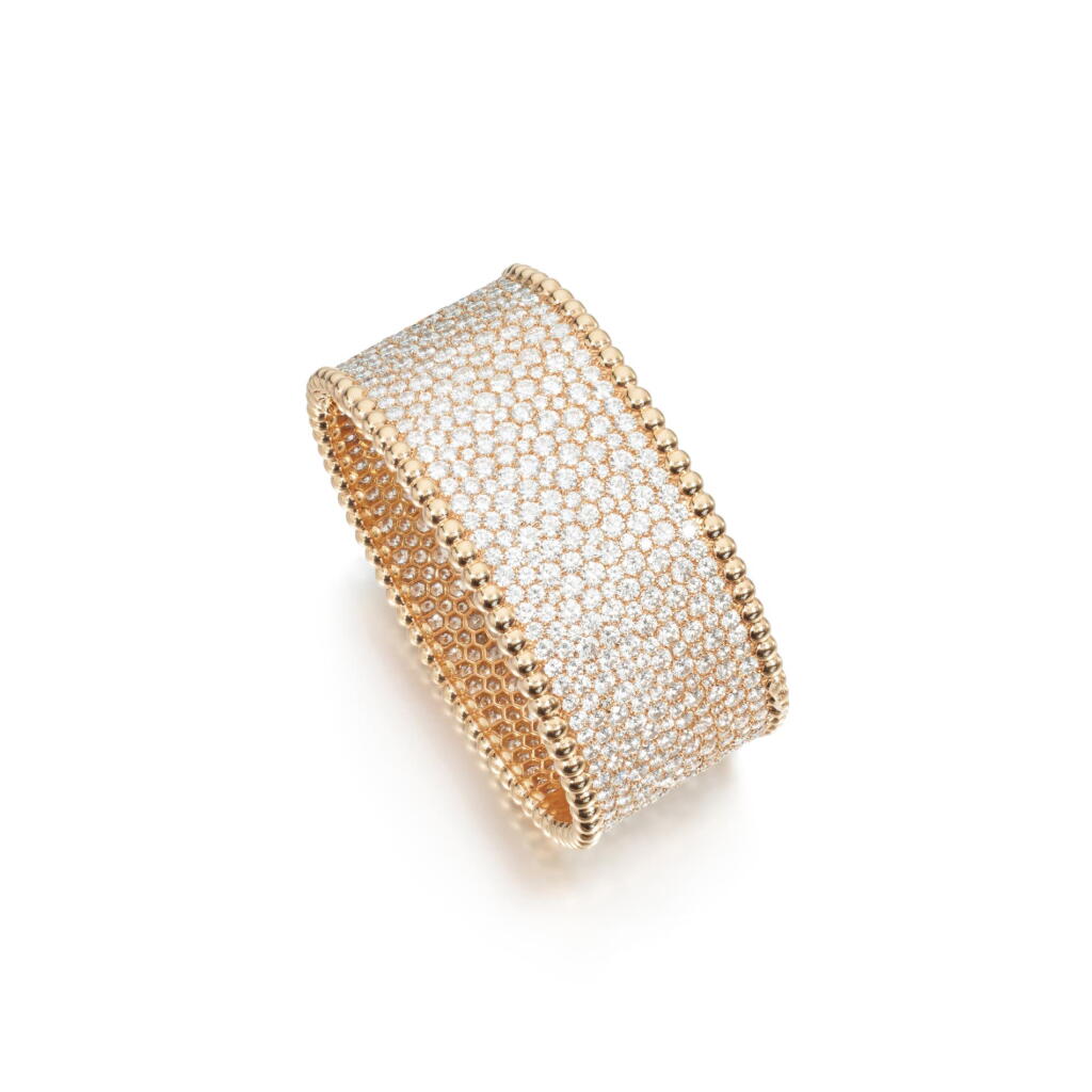 View full screen - View 1 of Lot 558. Gold and diamond bangle, 'Perlée'.