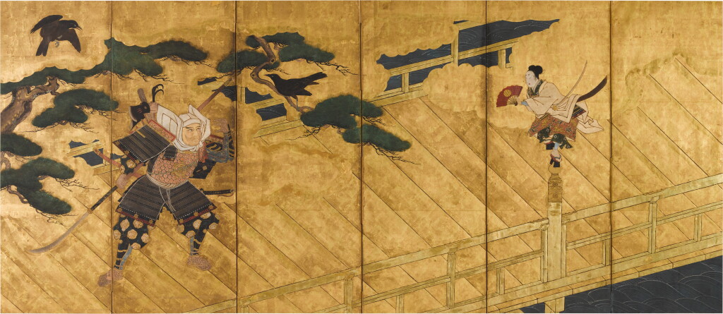 View full screen - View 1 of Lot 37. Anonymous | The Battle of Gojo Bridge | Momoyama - Edo period, 17th century.