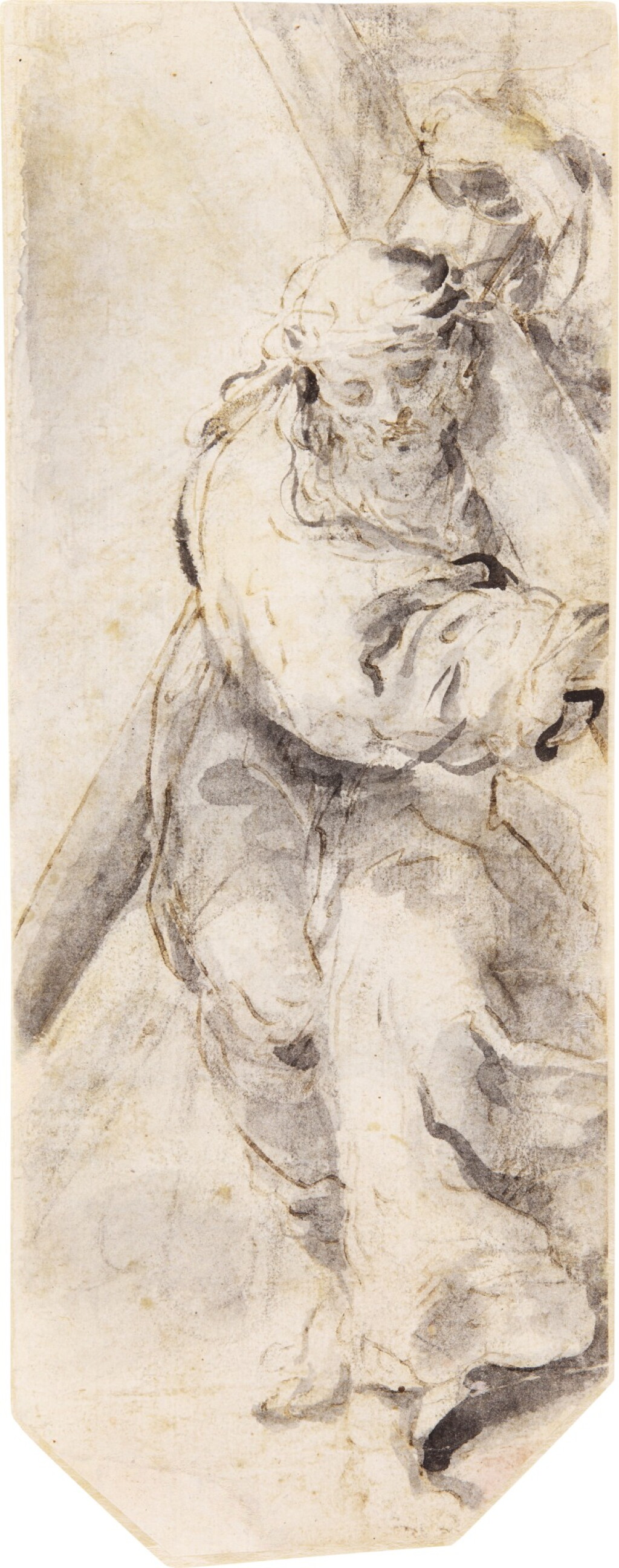 View full screen - View 1 of Lot 91. Christ Carrying the Cross (recto & verso).