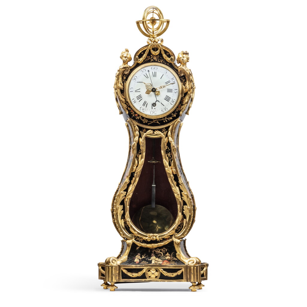 View full screen - View 1 of Lot 139. A Louis XV gilt-bronze mounted japanned quarter repeating “régulateur de table”, circa 1765, stamped by Pierre-Antoine Foullet.