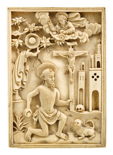 View full screen - View 1 of Lot 158. CHINESE JESUIT, CIRCA 1700 | Relief with Saint Jerome.