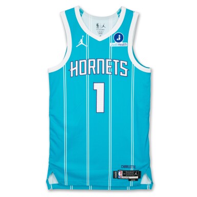 View full screen - View 1 of Lot 17. LaMelo Ball Charlotte Hornets 2025-2026 Game Worn Icon Edition Jersey .