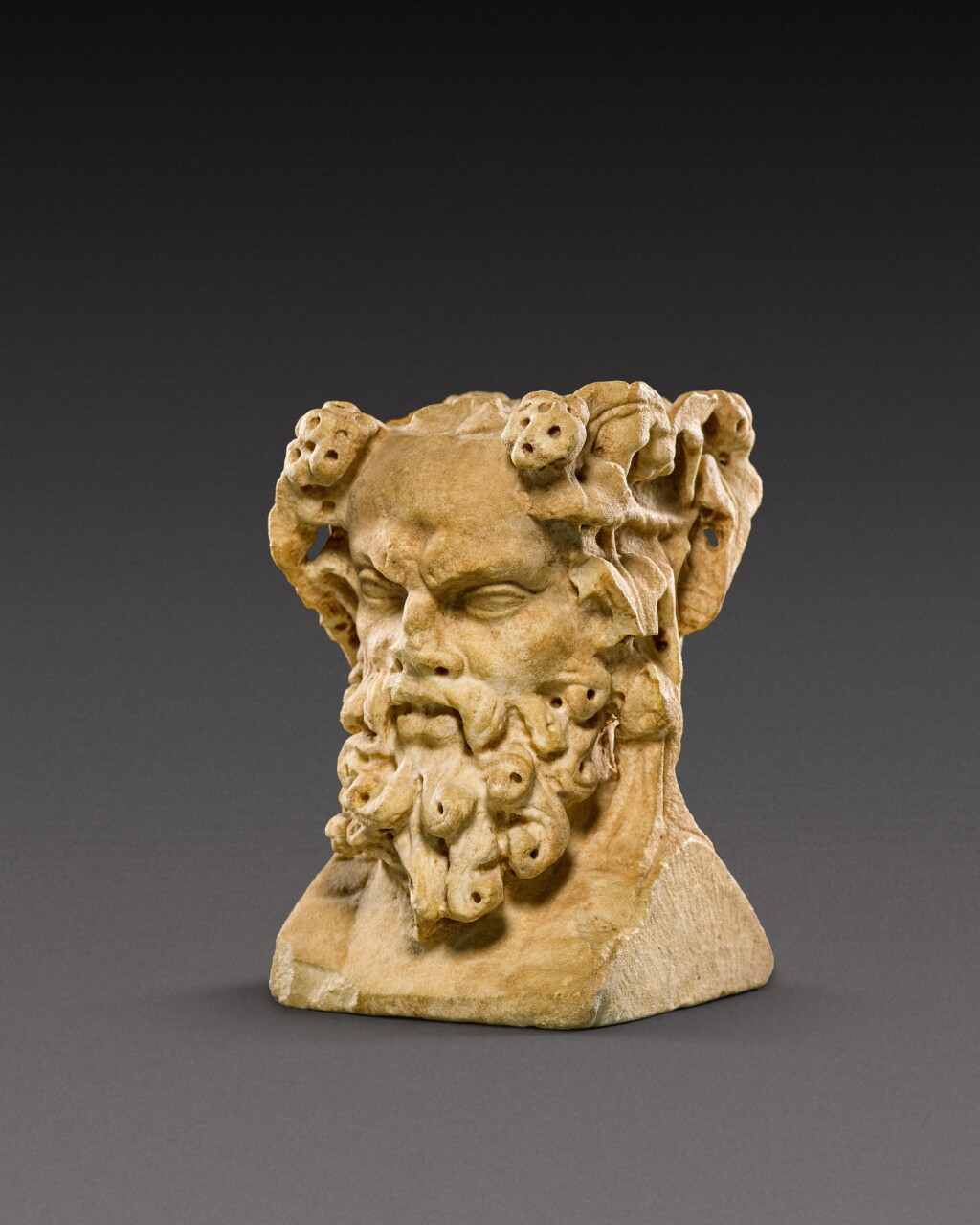 View full screen - View 1 of Lot 172. A Roman Marble Janiform Herm Bust of Silenus and a Satyr, circa 2nd Century A.D..