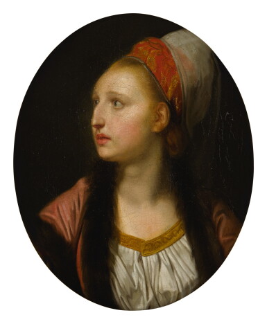 View full screen - View 1 of Lot 129. Sold Without Reserve | FOLLOWER OF JEAN-BAPTISTE GREUZE | PORTRAIT OF AN ACTRESS AS ROZANNE IN BAZAJET, PROBABLY FRANÇOISE-MARIE-ANTOINETTE-JOSEPH SAUEROTTE, CALLED MADEMOISELLE RAUCOURT (1756-1815), BUST LENGTH.