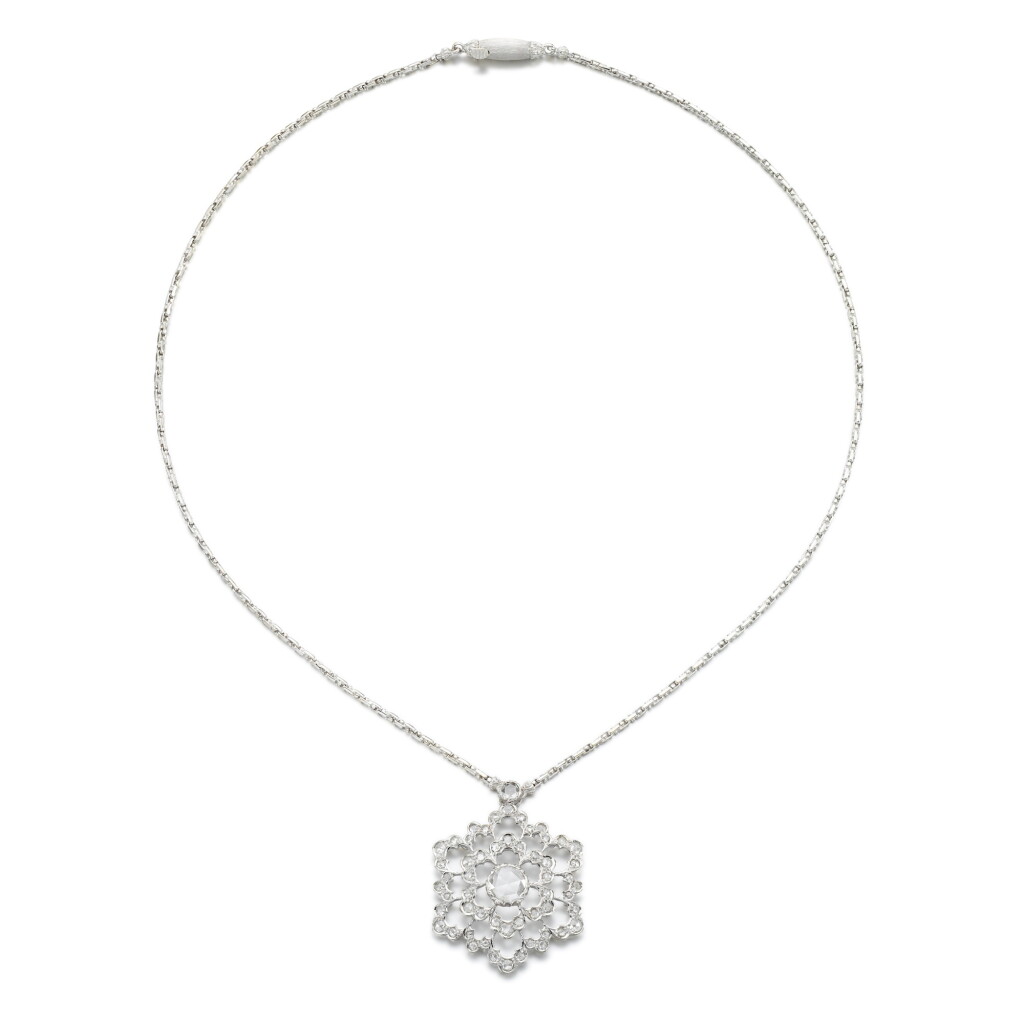View full screen - View 1 of Lot 157. Diamond necklace .