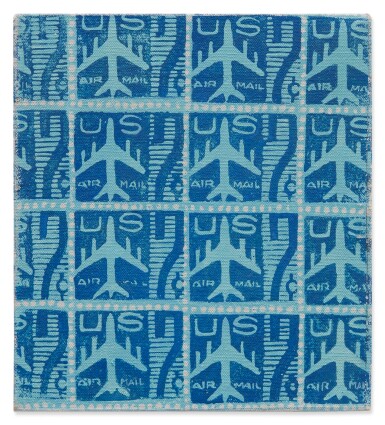View full screen - View 1 of Lot 1. Blue Airmail Stamps.