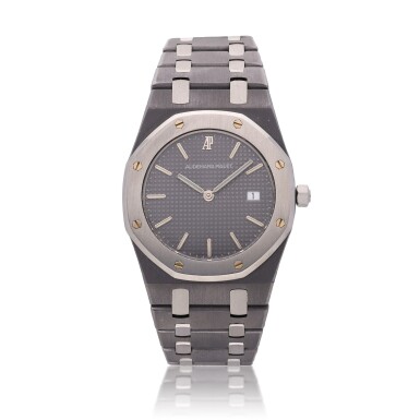 View full screen - View 1 of Lot 231. Reference 56175TT.O.0789TT Royal Oak Championship 'Nick Faldo' | A tantalum and stainless steel wristwatch with date and bracelet, Circa 1990.