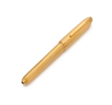 View full screen - View 1 of Lot 86. CARTIER | GOLD PLATED FOUNTAIN PEN 'LOUIS CARTIER' (PENNA STILOGRAFICA PLACCATA ORO) .