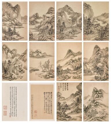 View full screen - View 1 of Lot 2553. 王鑑 山水|Wang Jian, Landscapes.