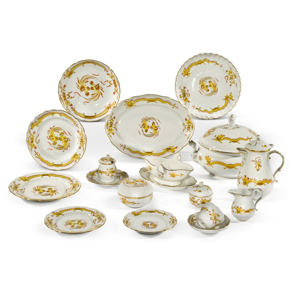 View full screen - View 1 of Lot 143. An extensive Meissen 'yellow dragon' pattern composite part service, first half 20th century.