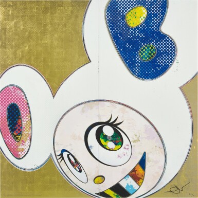 View full screen - View 1 of Lot 1061. TAKASHI MURAKAMI 村上隆 | DOB IN PURE WHITE ROBE (PINK & BLUE) 白袍 DOB(粉與藍).
