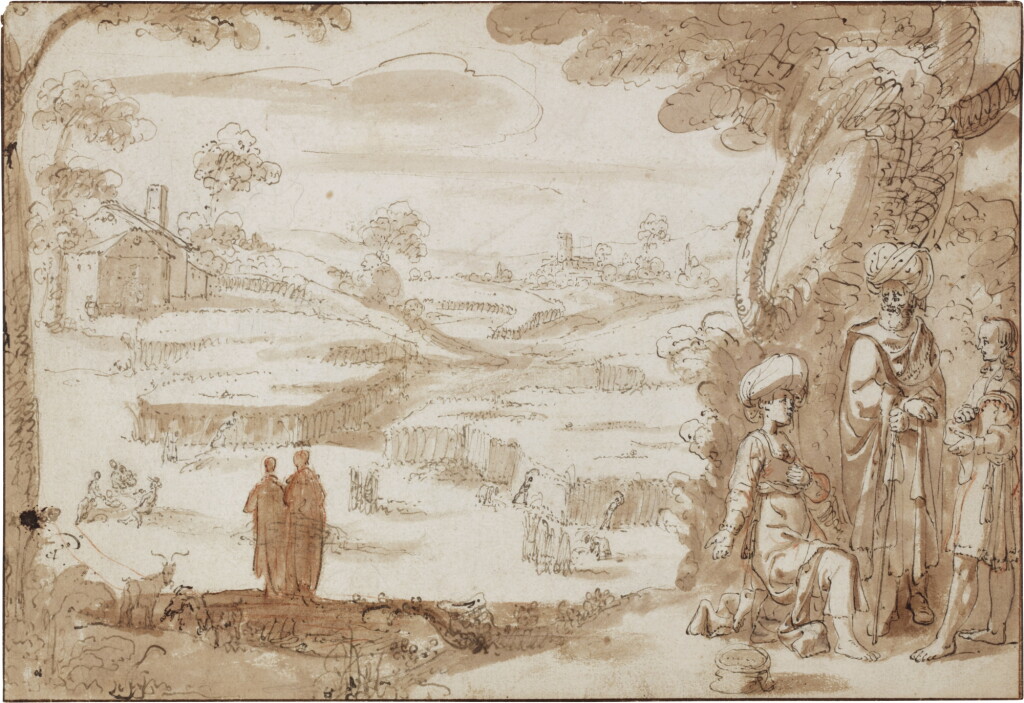 View full screen - View 1 of Lot 112. Landscape with Ruth and Boas.