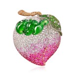 Jadeite, Gem-Set and Diamond Pendant / Brooch | 天然翡翠 配 寶石 及 鑽石 掛墜 / 胸針