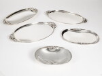 A Group of Five Danish Silver Blossom Pattern Table Articles, No. 2, Georg Jensen Silversmithy, Copenhagen, 20th Century