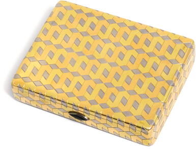 View full screen - View 1 of Lot 40. A JEWELLED THREE-COLOUR GOLD CIGARETTE CASE, CHARLES HOLL, PARIS FOR EXPORT, PROBABLY CIRCA 1935.