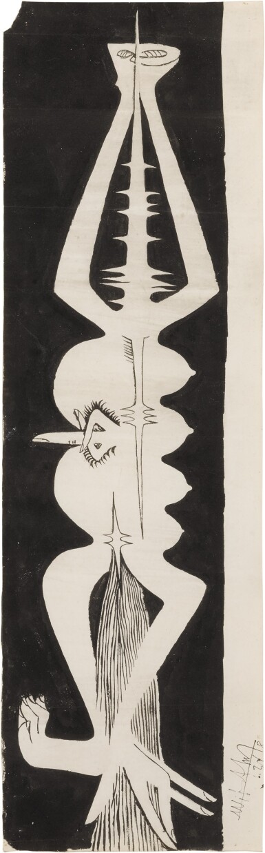 View full screen - View 1 of Lot 191. Femme cheval allongée.