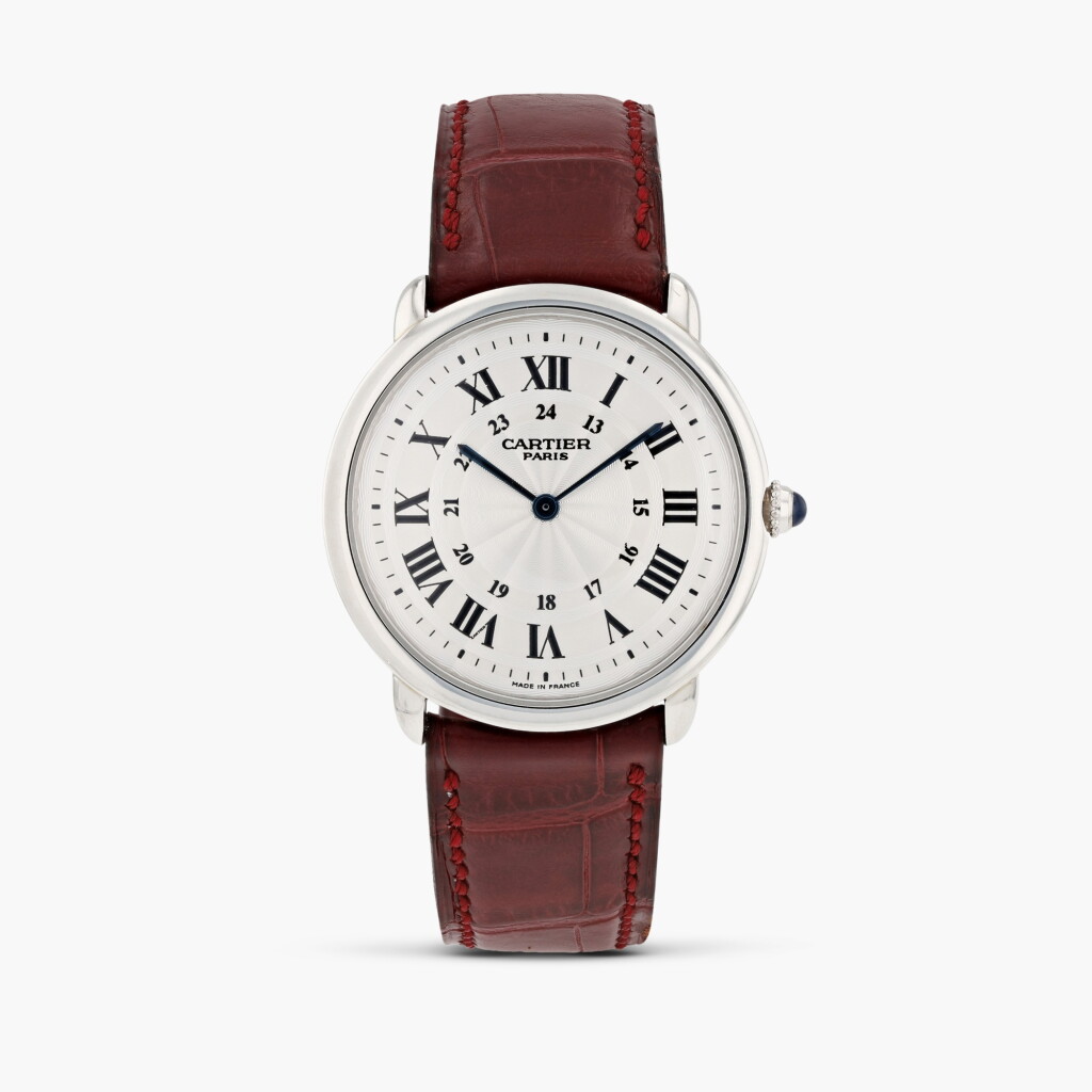 View full screen - View 1 of Lot 414. Ronde Louis Cartier 'CPCP', reference 2452B, platinum wristwatch, circa 1999.