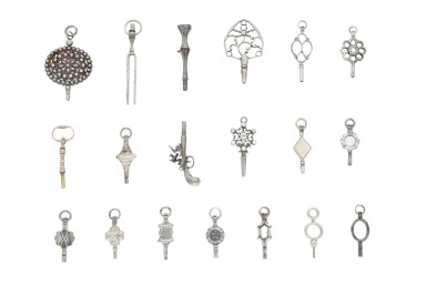 View full screen - View 1 of Lot 204. A group of 19 metal watch keys.