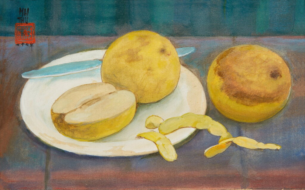 View full screen - View 1 of Lot 10. Mai Trung Thu 枚中栨 (梅忠恕)| Still life with apples 靜物與蘋果.