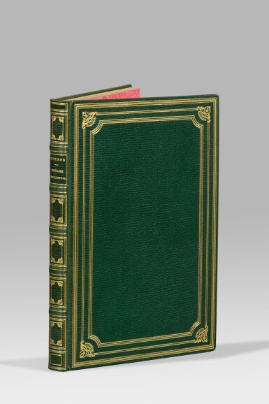 View full screen - View 1 of Lot 195. STERNE. Voyage sentimental. 1841. Maroquin vert de Mercier. Premier tirage. Un des rares ex. sur Chine.