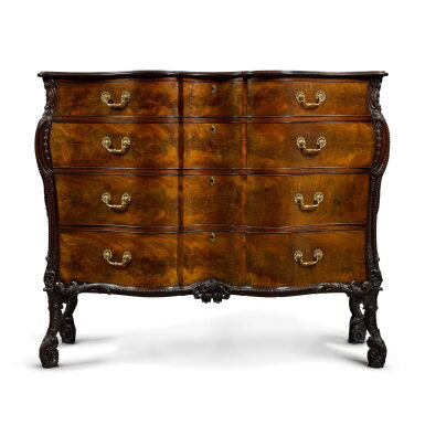 View full screen - View 1 of Lot 188. An early George III carved mahogany commode of impressive scale, probably second half 18th century.