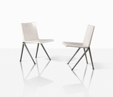 View full screen - View 1 of Lot 94. Paire de chaises Mondial .