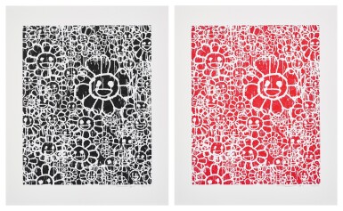View full screen - View 1 of Lot 79. Flowers C (Black and Red) (Two Works) | 花 C(黑與紅)(兩幅作品).