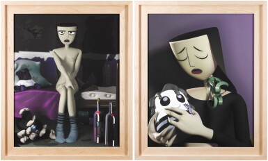 View full screen - View 1 of Lot 390. Self-Portrait as Clone of Jeanne d'Arc (Two Works).