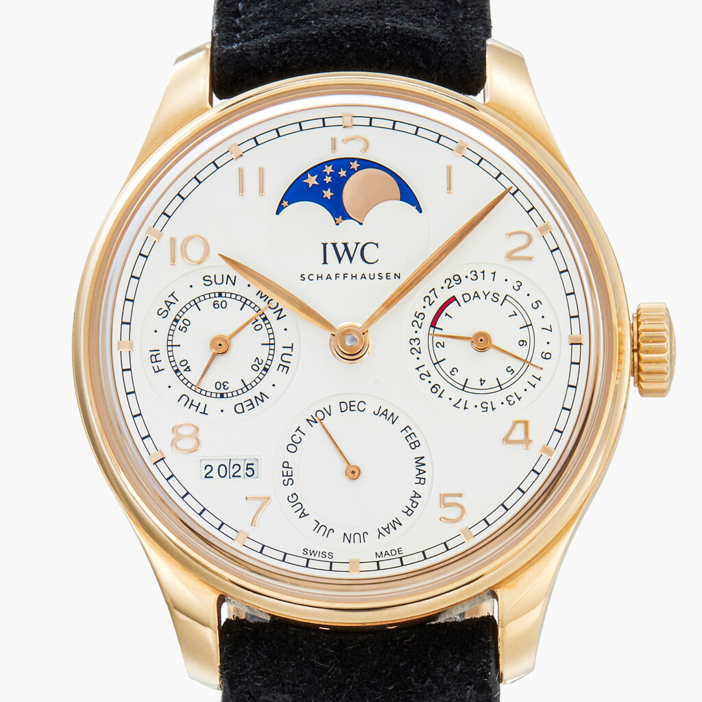 View full screen - View 1 of Lot 265. Portugieser Perpetual Calendar, Reference IW503302 | A pink gold perpetual calendar wristwatch with moon phases, year and power reserve indication | Circa 2022.